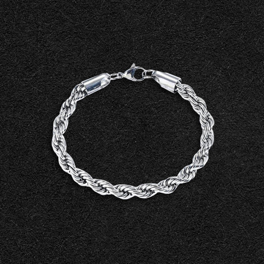 Rope Bracelet 4mm - White Gold