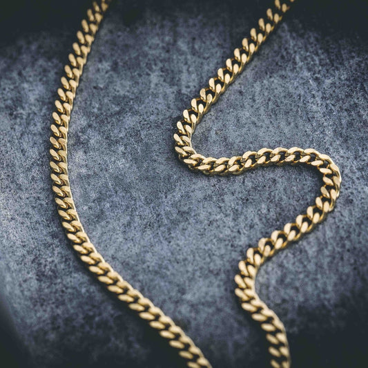 Micro Cuban Chain 3mm - Yellow Gold