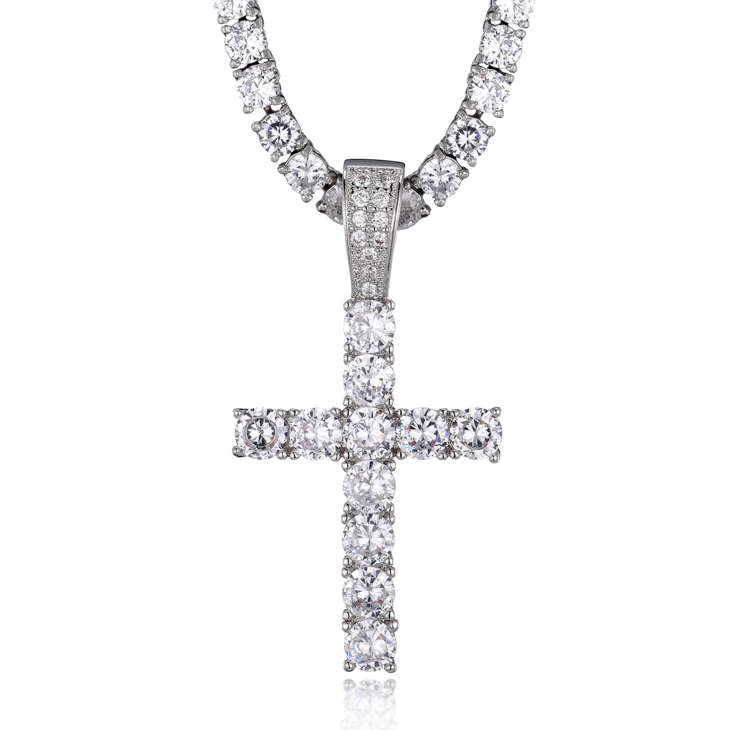 Diamond Cross  - White Gold