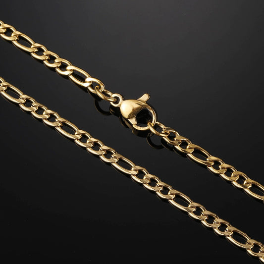 Micro Figaro Chain 3mm - Yellow Gold