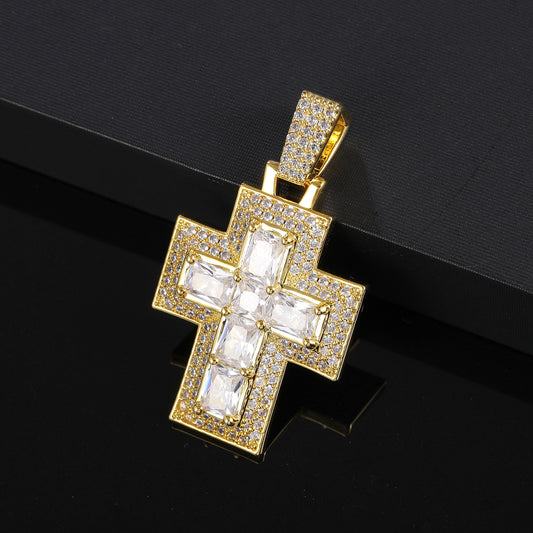 Center Stone Cross  - Yellow Gold