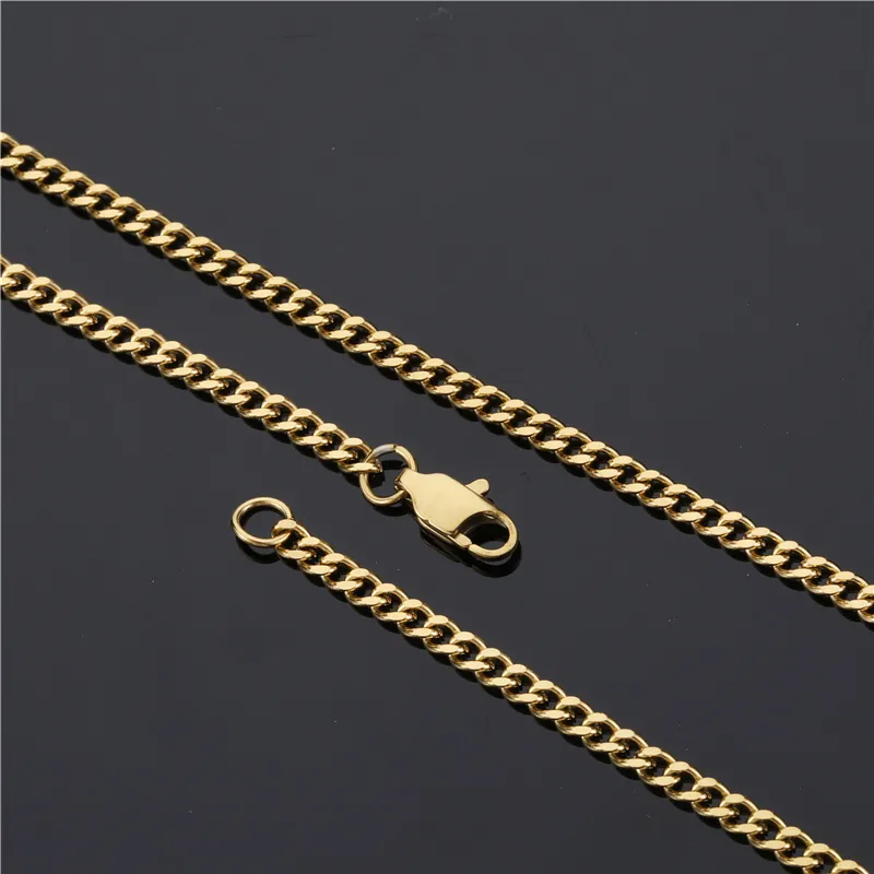 Micro Cuban Chain 3mm - Yellow Gold